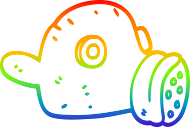 gökkuşağı gradyan çizgi çizimi bir insan tarafından çizilmiş gaz maskesi