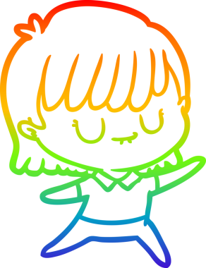 gökkuşağı gradyan çizimi bir insan tarafından çizilmiş bir karikatür kadın