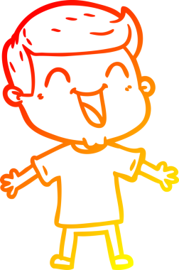 Bir insan tarafından çizilmiş mutlu bir adamın çizgi çizimi.