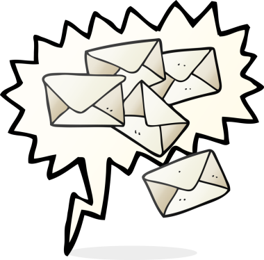 Bir insan tarafından çizilmiş serbest konuşma balonu karikatürü mektupları