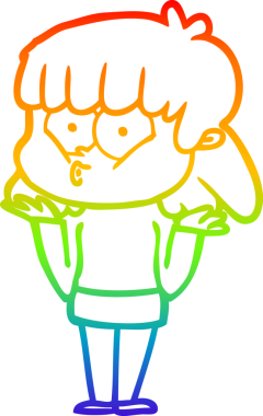 gökkuşağı gradyan çizimi bir insan tarafından çizilmiş bir çizgi film ıslık kızı