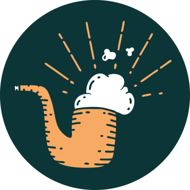 Bir insan tarafından çizilmiş dövme stili sigara piposunun simgesi