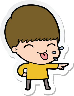 Bir insan tarafından çizilmiş bir çizgi film karakterinin çıkartması.