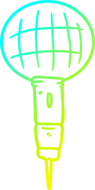 Bir insan tarafından çizilmiş bir çizgi film mikrofonunun soğuk gradyan çizimi