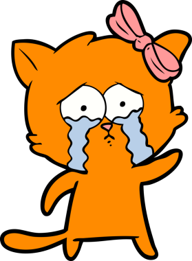 Bir insan tarafından çizilmiş çizgi film kedisi.