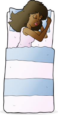 Bir insan tarafından çizilmiş uyuyan kadın çizgi filmi.