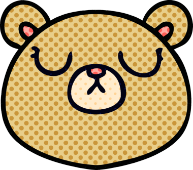 Bir insan tarafından çizilmiş tuhaf çizgi film ayısı.