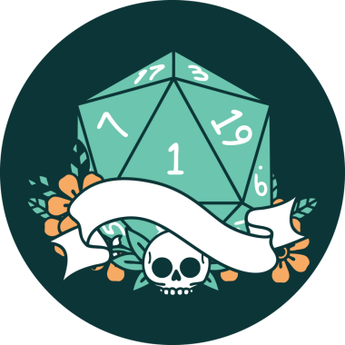 Bir insan tarafından çizilen bir d20 zar atma ikonu