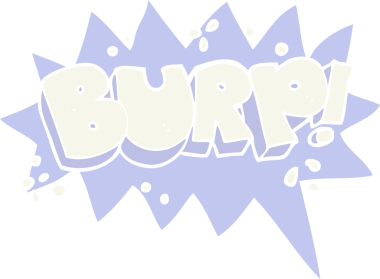 Bir insan tarafından çizilen geğirme sembolünün düz renk çizimi