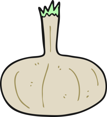 Bir insan tarafından çizilmiş karikatür soğanı.