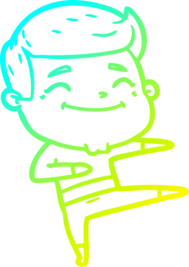 Bir insan tarafından çizilmiş, mutlu bir çizgi film karakterinin çizimi.