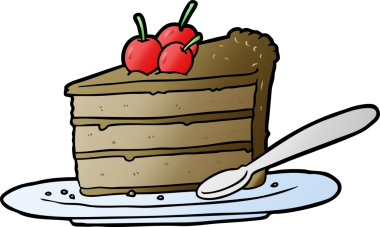 Bir insan tarafından çizilmiş pahalı bir dilim çikolatalı pasta.