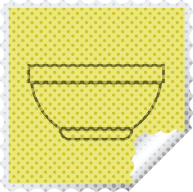 Bir insan tarafından çizilmiş pirinç kase kare kabuğu vektör illüstrasyonu