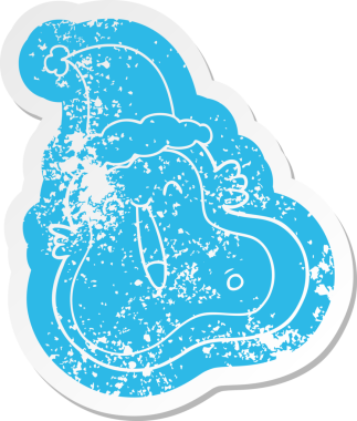 Bir insan tarafından çizilmiş noel baba şapkası takan bir mikropla ilgili garip bir çizgi film.