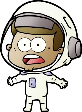 Karikatür bir insan tarafından çizilen astronotu şaşırttı.