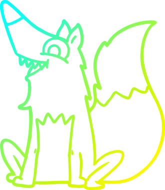 Bir insan tarafından çizilmiş mutlu tilki çizgi filmi.