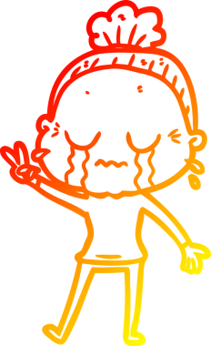 Bir insan tarafından çizilmiş, ağlayan bir karikatür çizimi.