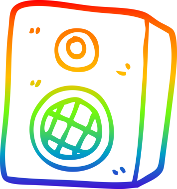 gökkuşağı gradyan çizimi bir insan tarafından çizilmiş bir çizgi film hoparlörü