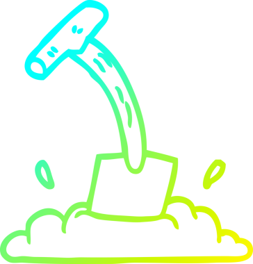 Bir insan tarafından çizilmiş bir karikatür çizgisinin soğuk gradyanı