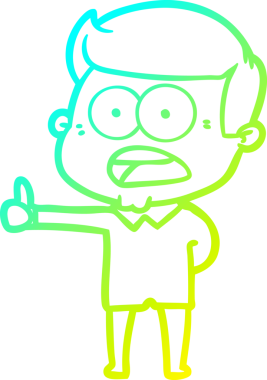 Bir insan tarafından çizilen bir karikatürün soğuk gradyan çizimi.