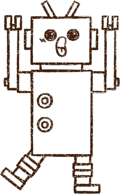 Robot Kömür Bir insan tarafından çizilmiş