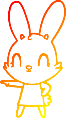 Bir insan tarafından çizilmiş bir çizgi film tavşanı.