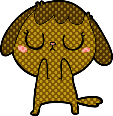 Bir insan tarafından çizilmiş şirin bir çizgi film köpeği.