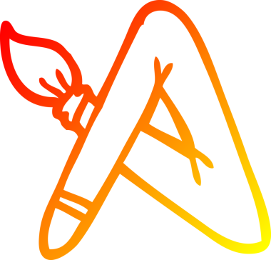 Bir insan tarafından çizilmiş, çizgi film fırçasının sıcak çizgi çizimi.