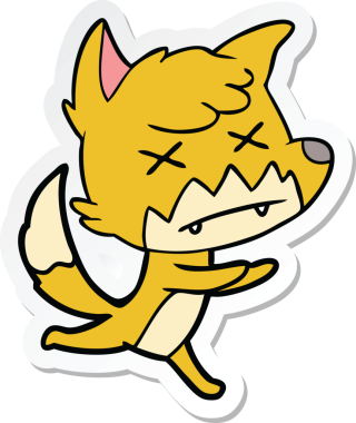 Bir insan tarafından çizilmiş ölü tilki etiketi.