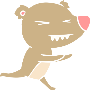 kızgın ayı düz renkli çizgi film bir insan tarafından çizildi.