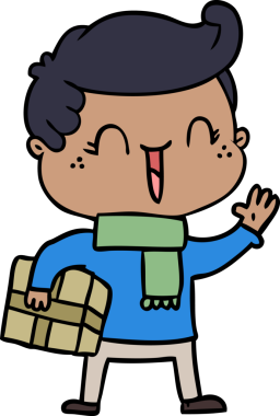 Bir insan tarafından çizilmiş gülen çocuk.