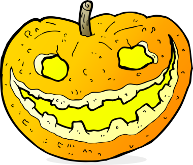 Bir insan tarafından çizilmiş ürkütücü balkabağı.