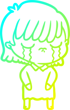 Bir insan tarafından çizilmiş ağlayan bir karikatür çizimi.