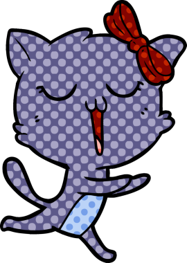 Bir insan tarafından çizilmiş çizgi film kedisi.