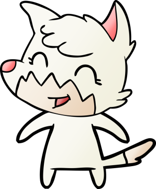 Bir insan tarafından çizilmiş mutlu çizgi film tilkisi.