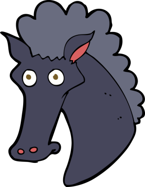 Bir insan tarafından çizilmiş at kafası.