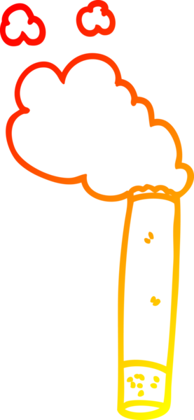 Bir insan tarafından çizilmiş çizgi bir sigaranın sıcak çizgi çizimi