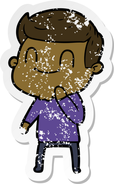 Bir insan tarafından çizilmiş, karikatür dostu bir adamın sıkıntılı çıkartması.