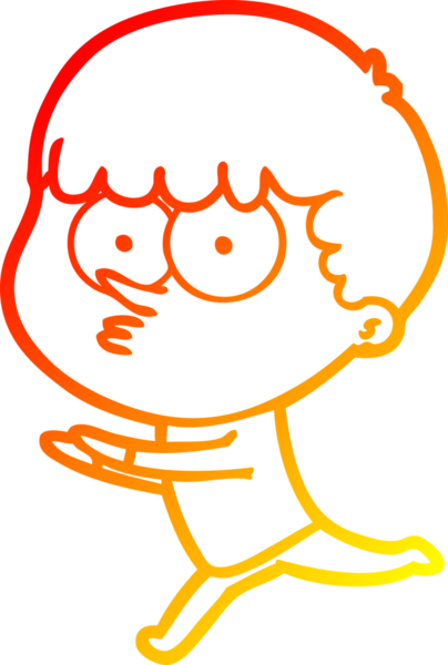 Bir insan tarafından çizilmiş, çizgi film meraklısı bir çocuğun sıcak çizgi çizimi