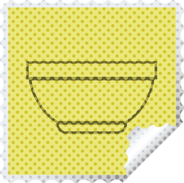 Bir insan tarafından çizilmiş pirinç kase kare kabuğu vektör illüstrasyonu