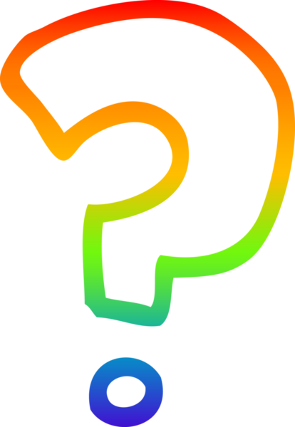 gökkuşağı gradyan çizgi çizimi bir insan tarafından çizilmiş soru işareti