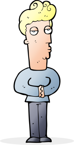 Bir insan tarafından çizilmiş kibirli bir adam.