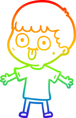 Gökkuşağı gradyan çizgi çizimi bir insan tarafından çizilmiş bir karikatür adam