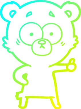 Bir insan tarafından çizilmiş bir kutup ayısı karikatürü.