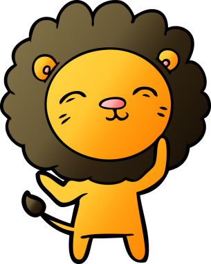 Bir insan tarafından çizilmiş çizgi film aslanı.