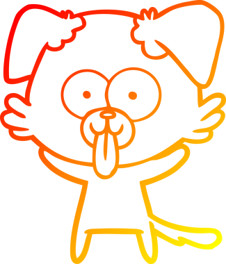 Bir insan tarafından çizilmiş dilli çizgi film köpeği çizimi.