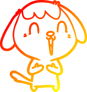 Bir insan tarafından çizilmiş sevimli bir köpeğin sıcak çizgi çizgisi.