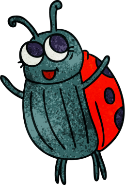 Bir insan tarafından çizilmiş tuhaf bir uğur böceği.