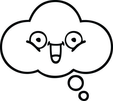 Bir insan tarafından çizilmiş bir düşünce baloncuğunun çizgi çizimi