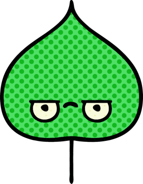 bir insan tarafından çizilmiş dışavurumsal yaprağın çizgi roman tarzı